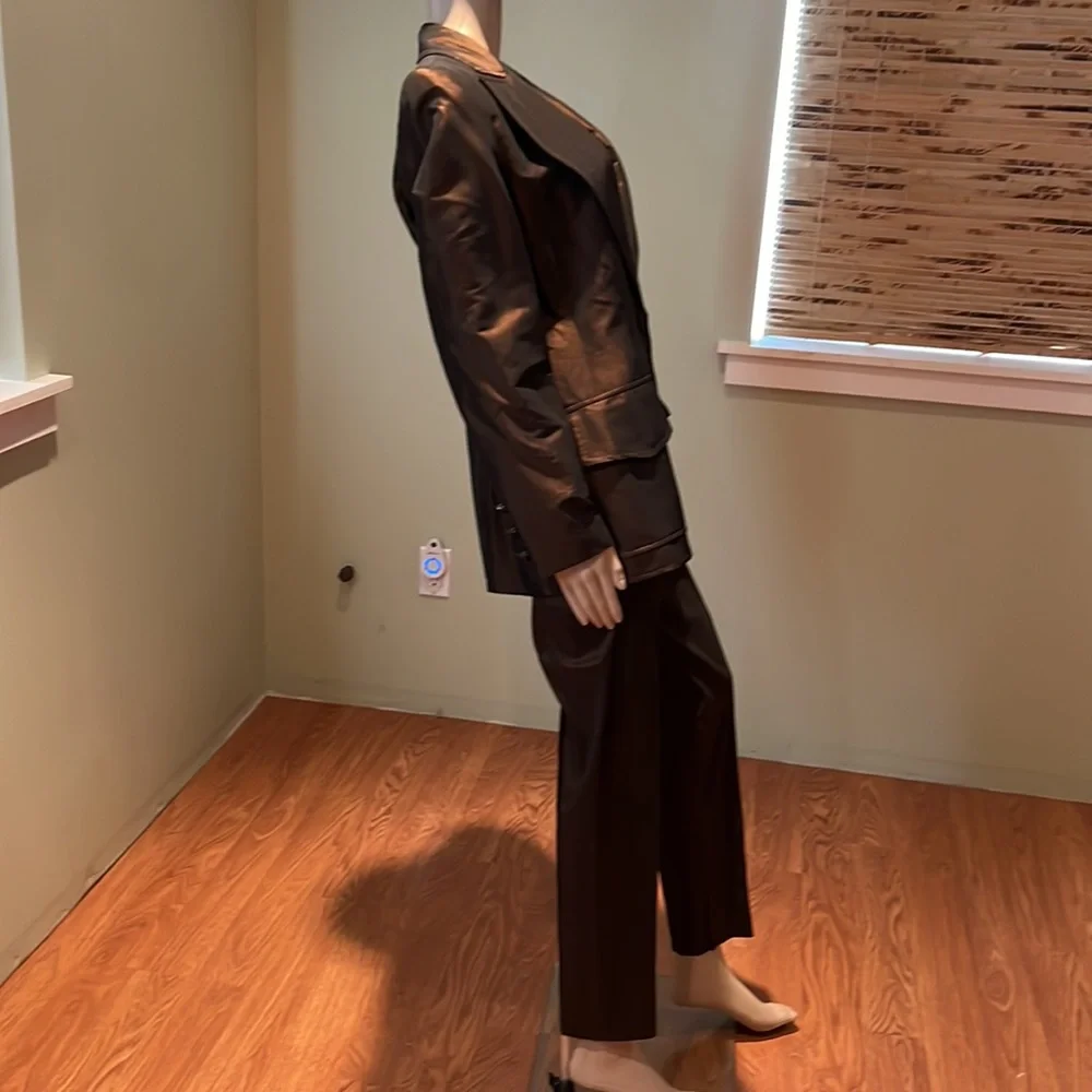 Bestini Paris Two Piece Blazer And Pant Set In Brown Copper Iridescent Size M/L - Picture 7 of 12